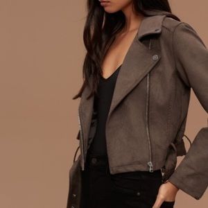 Aritzia Talula Suede Biker jacket